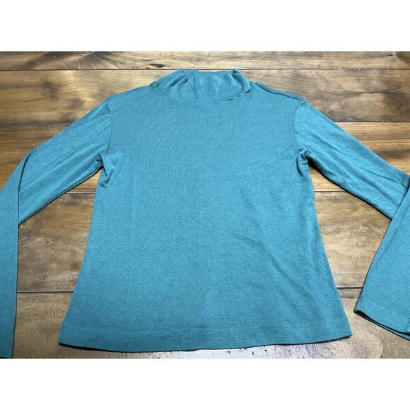 Bryn Walker Long Sleeve T Shirt Women’s Small Green Stretch Mock Neck - Picture 2 of 10